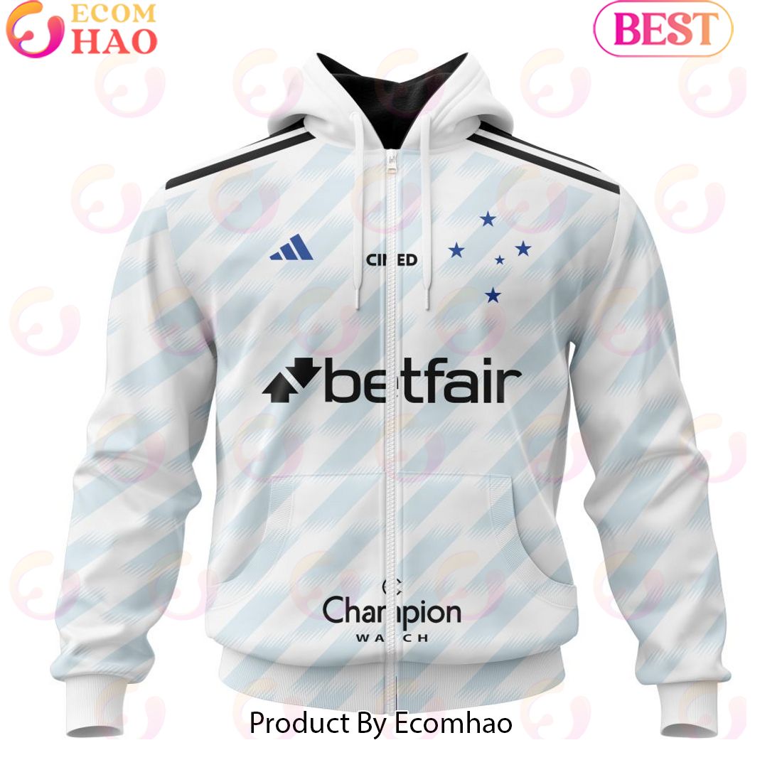 Serie A Cruzeiro Personalized 2023 Away Kits 3D Hoodie