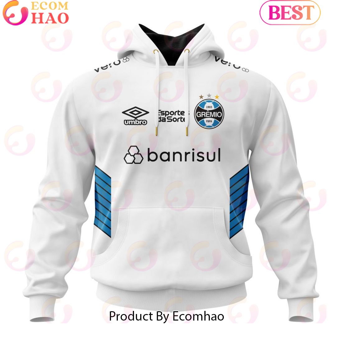 Serie A Gremio Personalized 2023 Away Kits 3D Hoodie