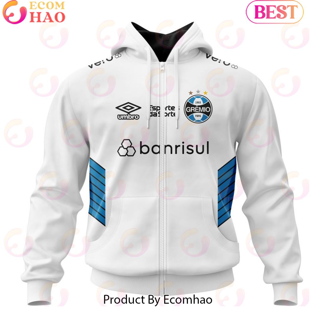 Serie A Gremio Personalized 2023 Away Kits 3D Hoodie