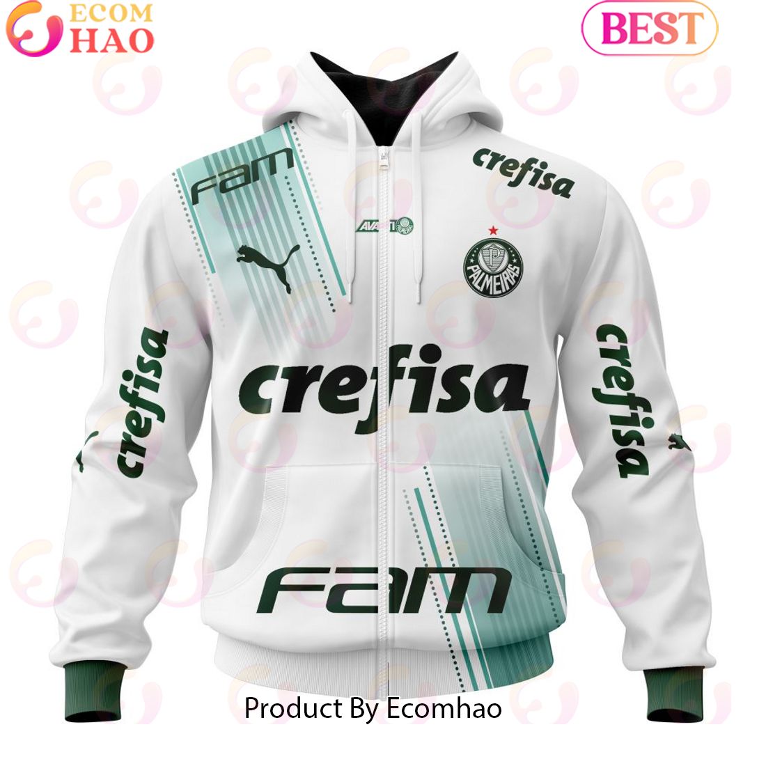 Serie A Palmeiras Personalized 2023 Away Kits 3D Hoodie