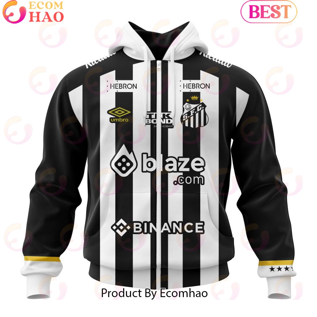 Serie A Santos F.C Personalized 2023 Away Kits 3D Hoodie