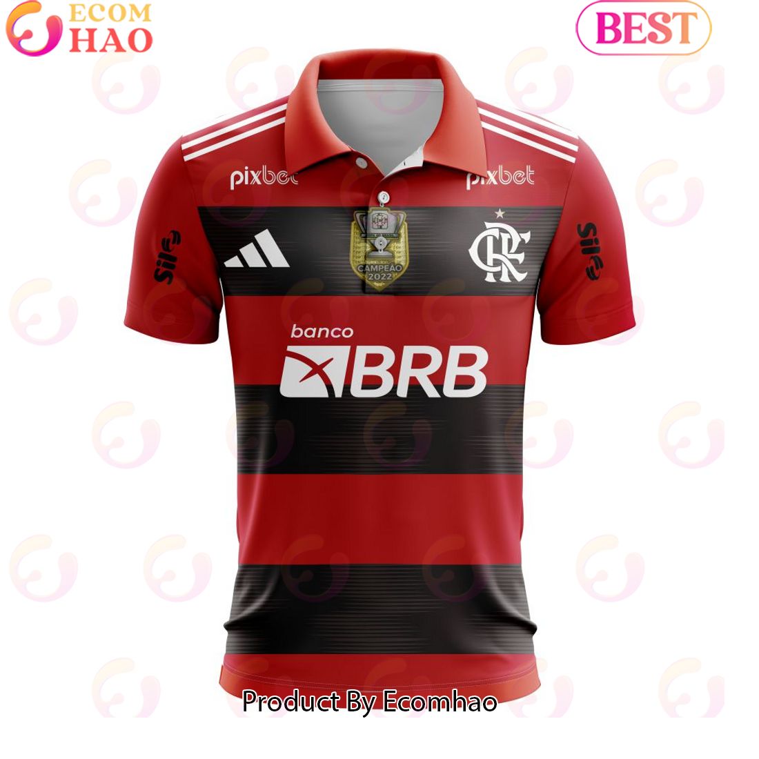 Serie A Flamengo Personalized 2023 Home Polo