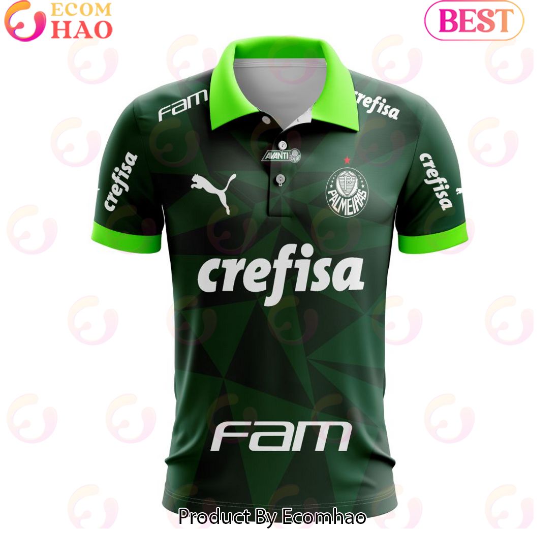 Serie A Palmeiras Personalized 2023 Home Polo