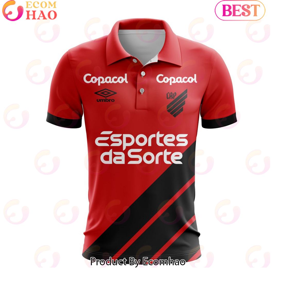 Serie A Club Athletico Paranaense Personalized 2023 Home Polo