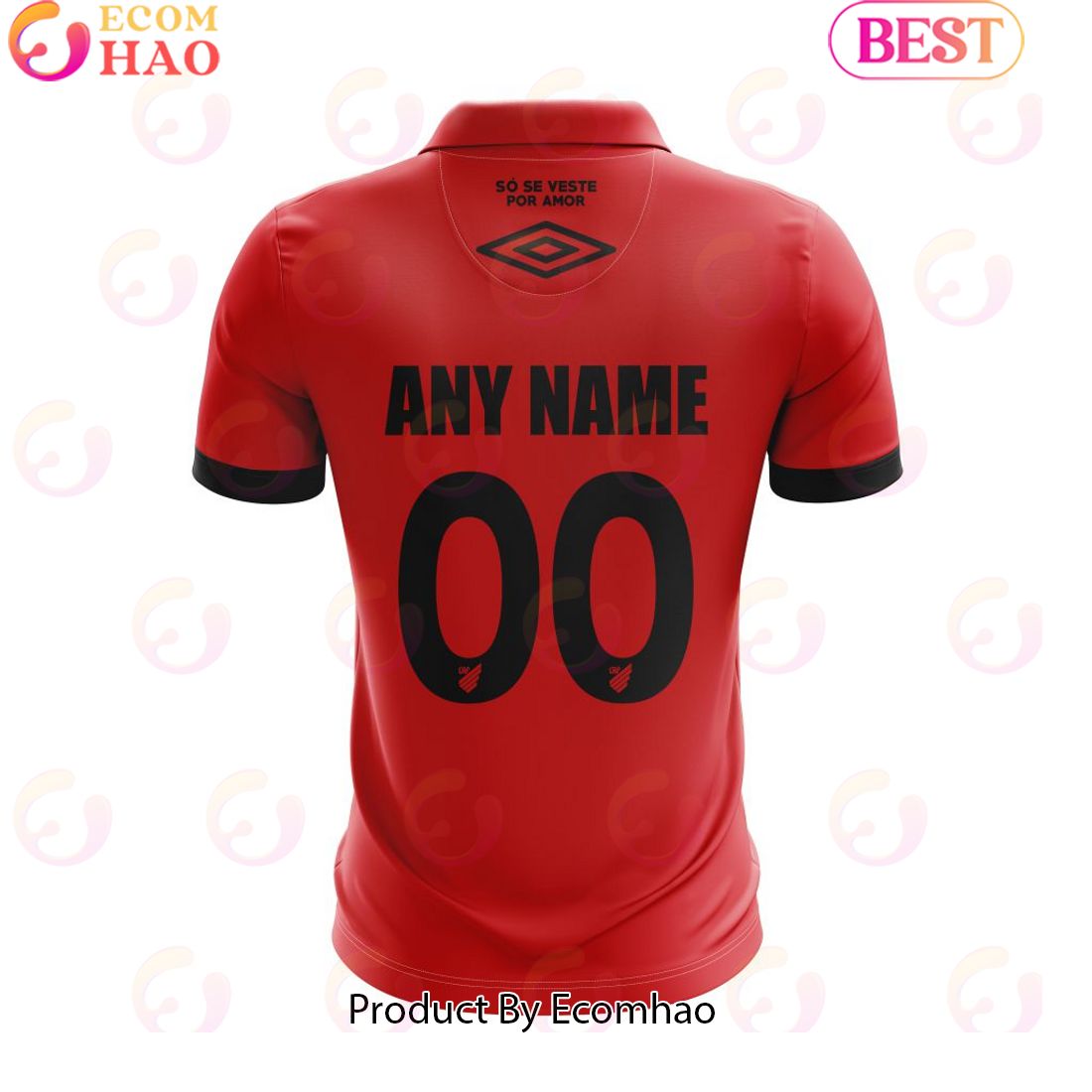 Serie A Club Athletico Paranaense Personalized 2023 Home Polo