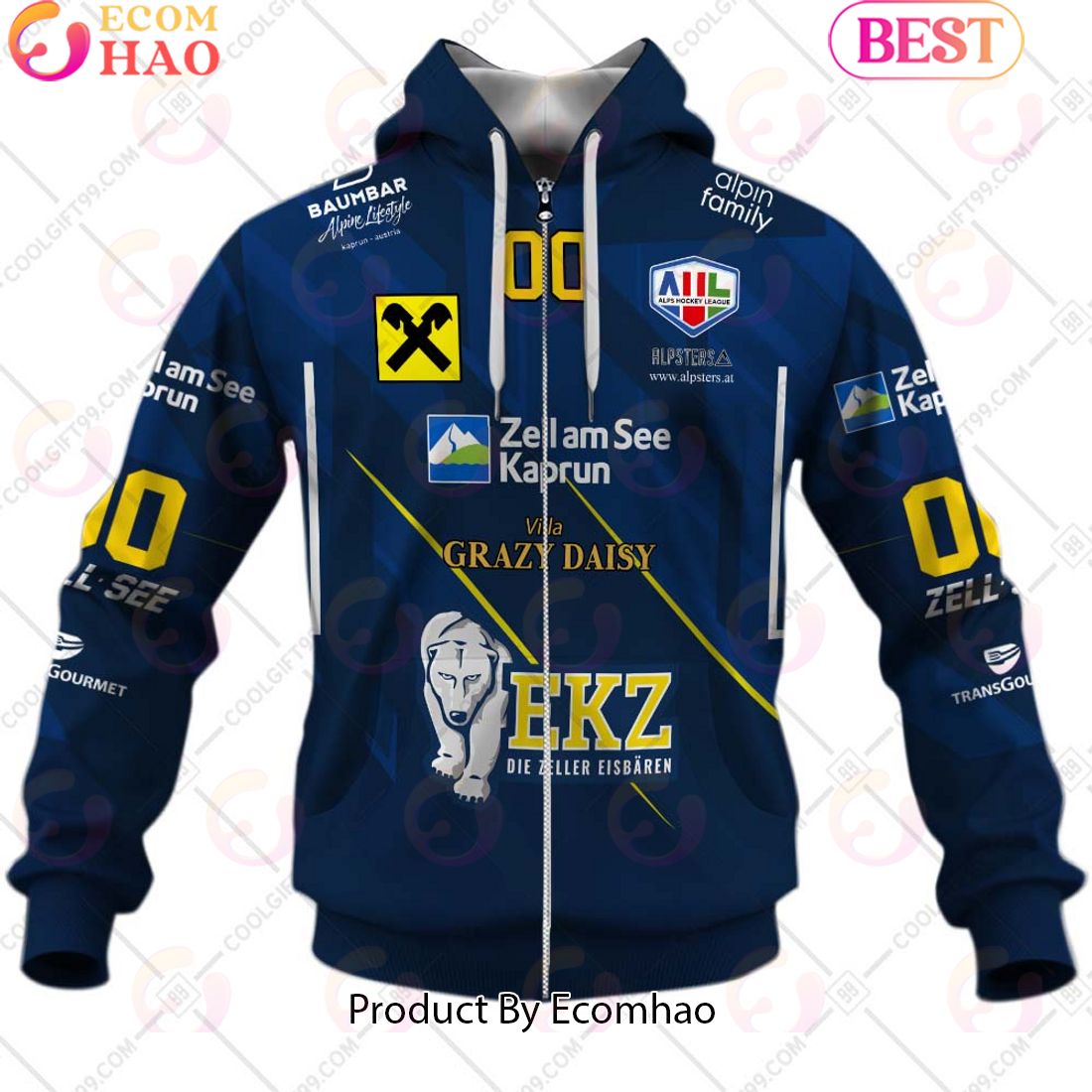 EK Zeller Eisbaren Jersey Style 3D Hoodie