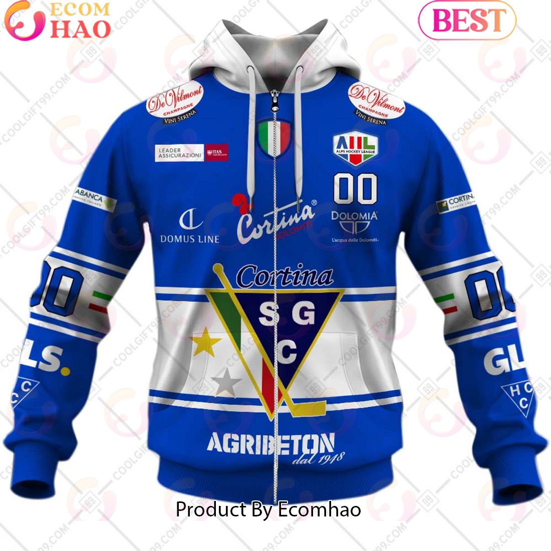 Hafro Cortina Hockey Jersey Style 3D Hoodie