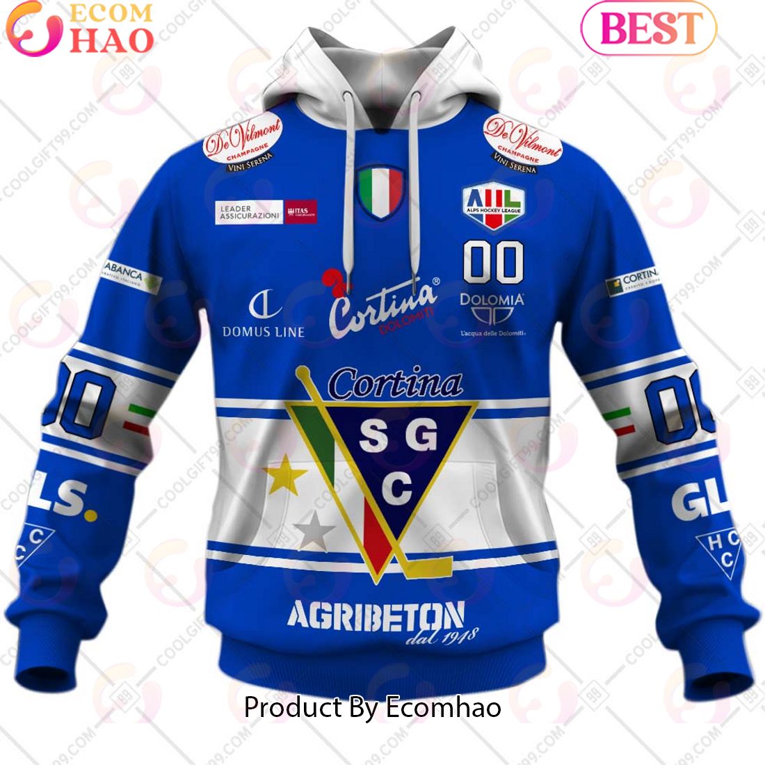 Hafro Cortina Hockey Jersey Style 3D Hoodie