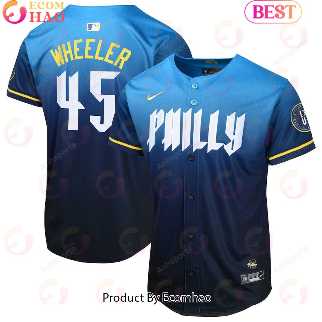 Zack Wheeler Philadelphia Phillies Blue 2024 City Connect Limited Jersey