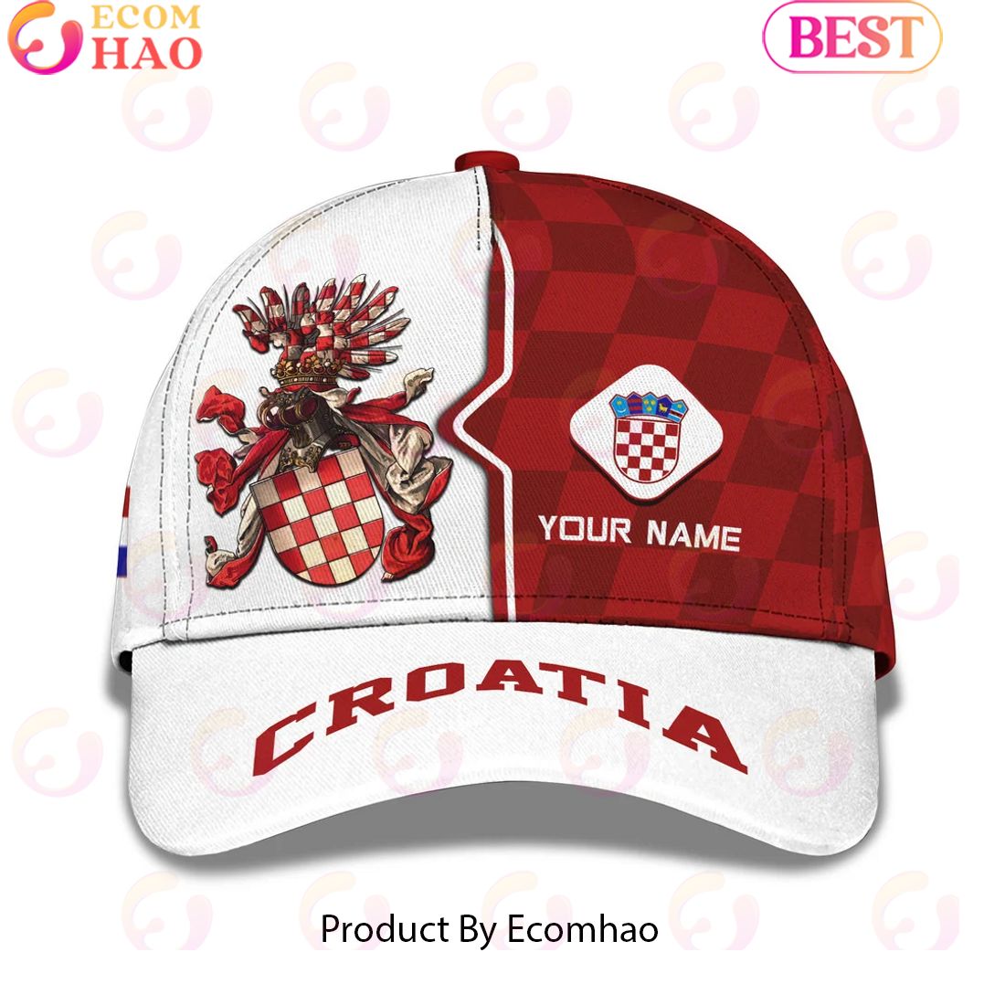 Custom Name Croatia 3D Classic Cap Personalized Name Gift For Croatia Lovers