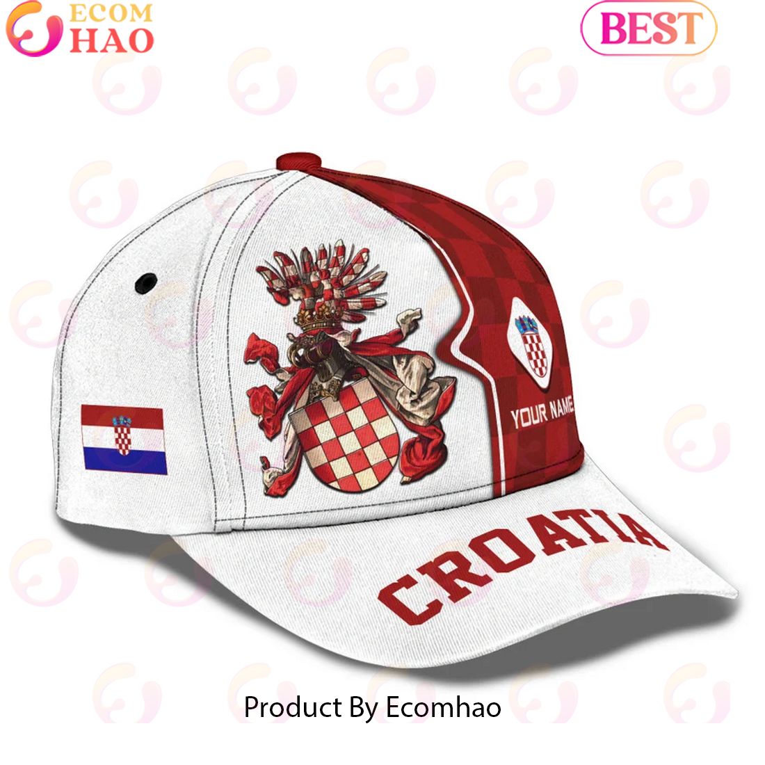 Custom Name Croatia 3D Classic Cap Personalized Name Gift For Croatia Lovers