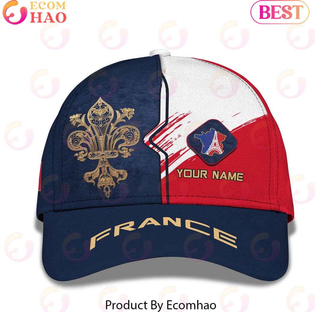 Custom Name France 3D Classic Cap Personalized Name Gift For France Lovers