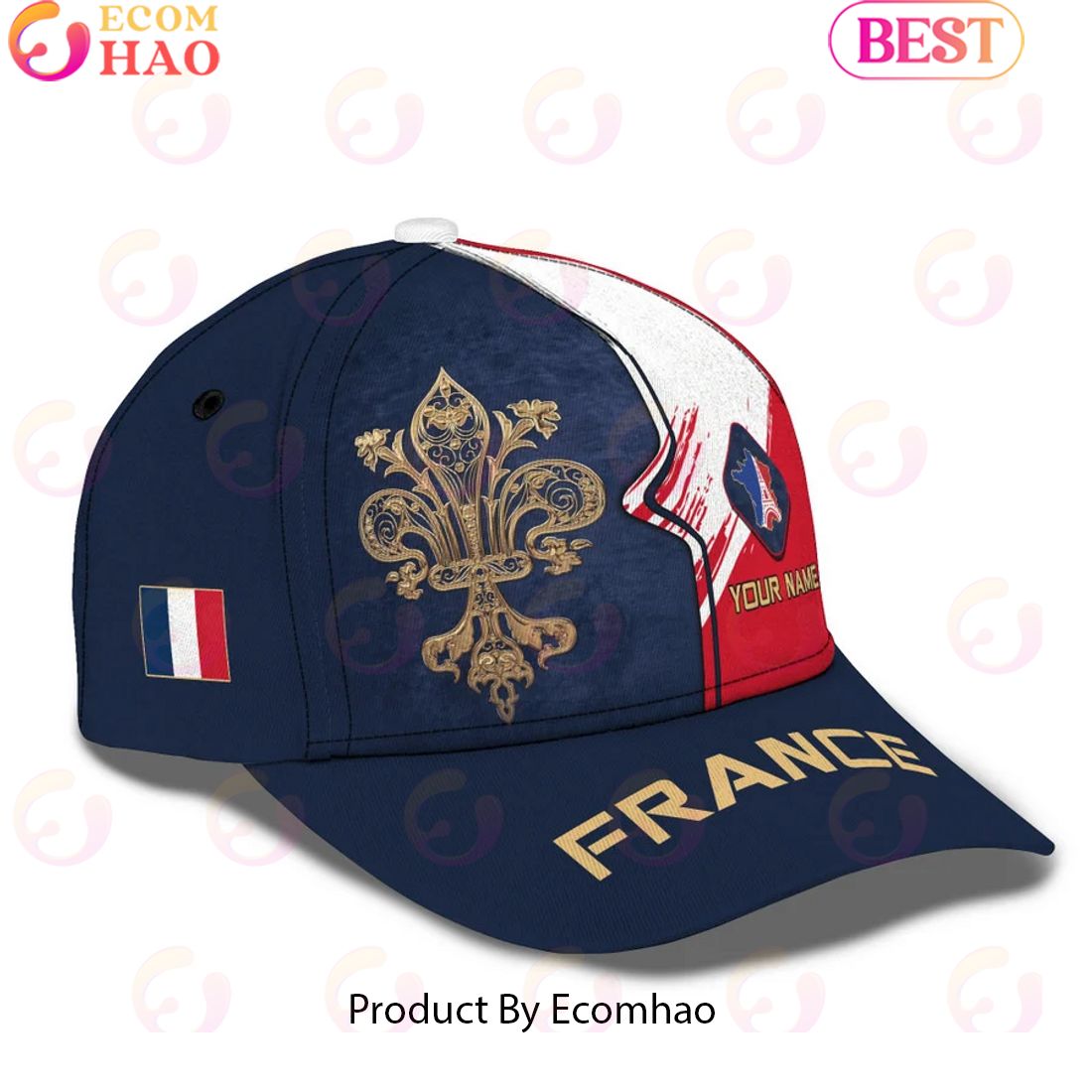 Custom Name France 3D Classic Cap Personalized Name Gift For France Lovers