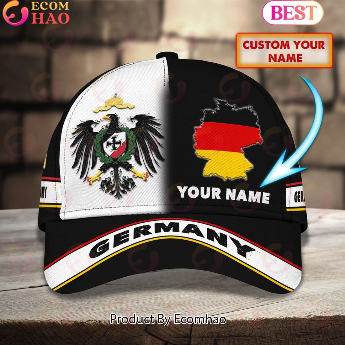 Custom Name Germany 3D Classic Cap Personalized Name Gift For Germany Lovers