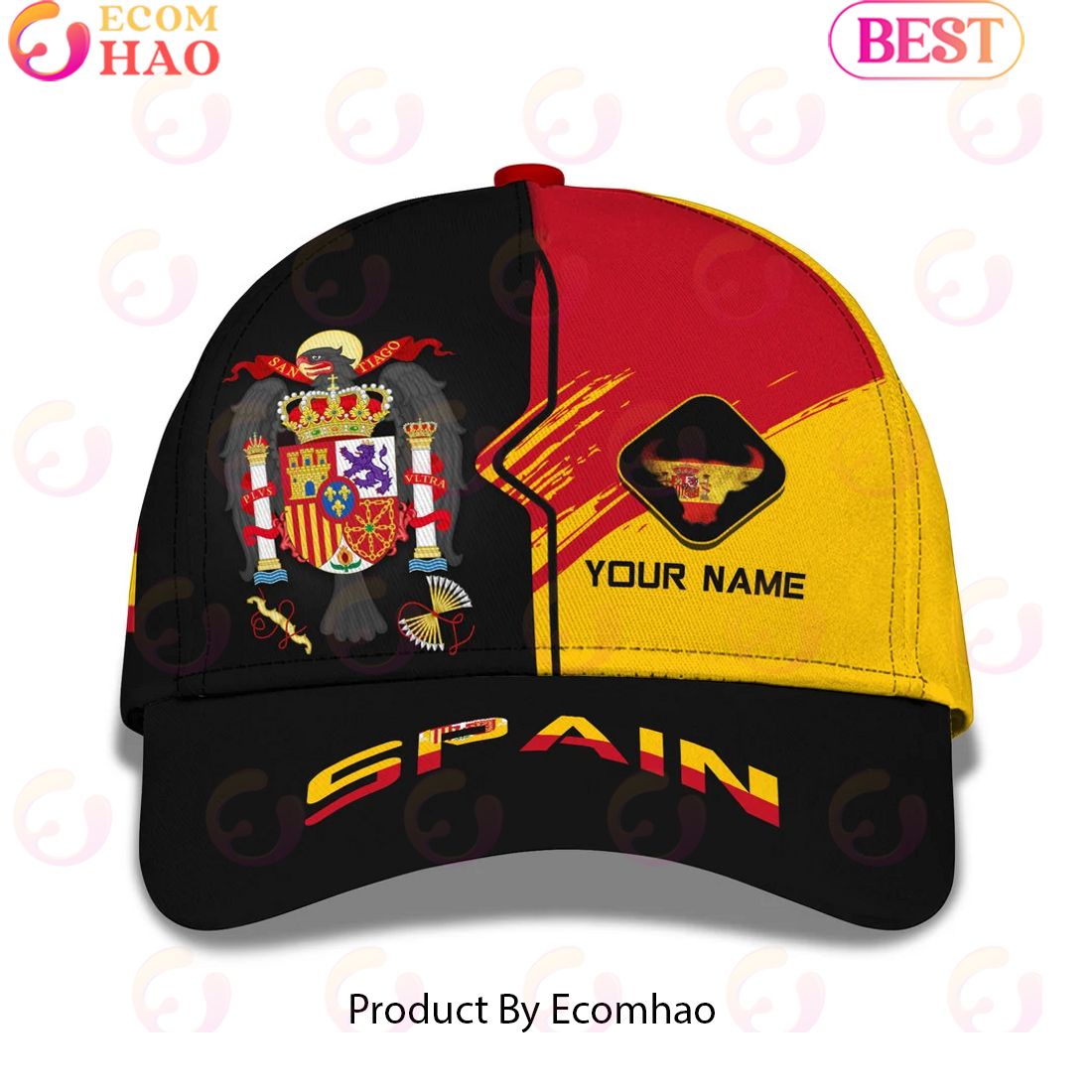 Custom Name Spain 3D Classic Cap Personalized Name Gift For Spain Lovers