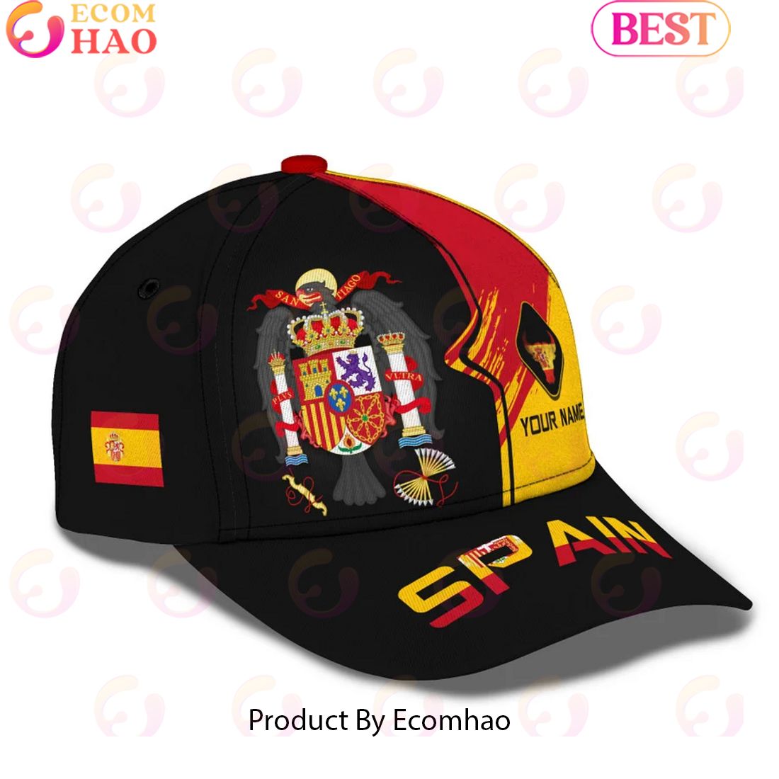 Custom Name Spain 3D Classic Cap Personalized Name Gift For Spain Lovers