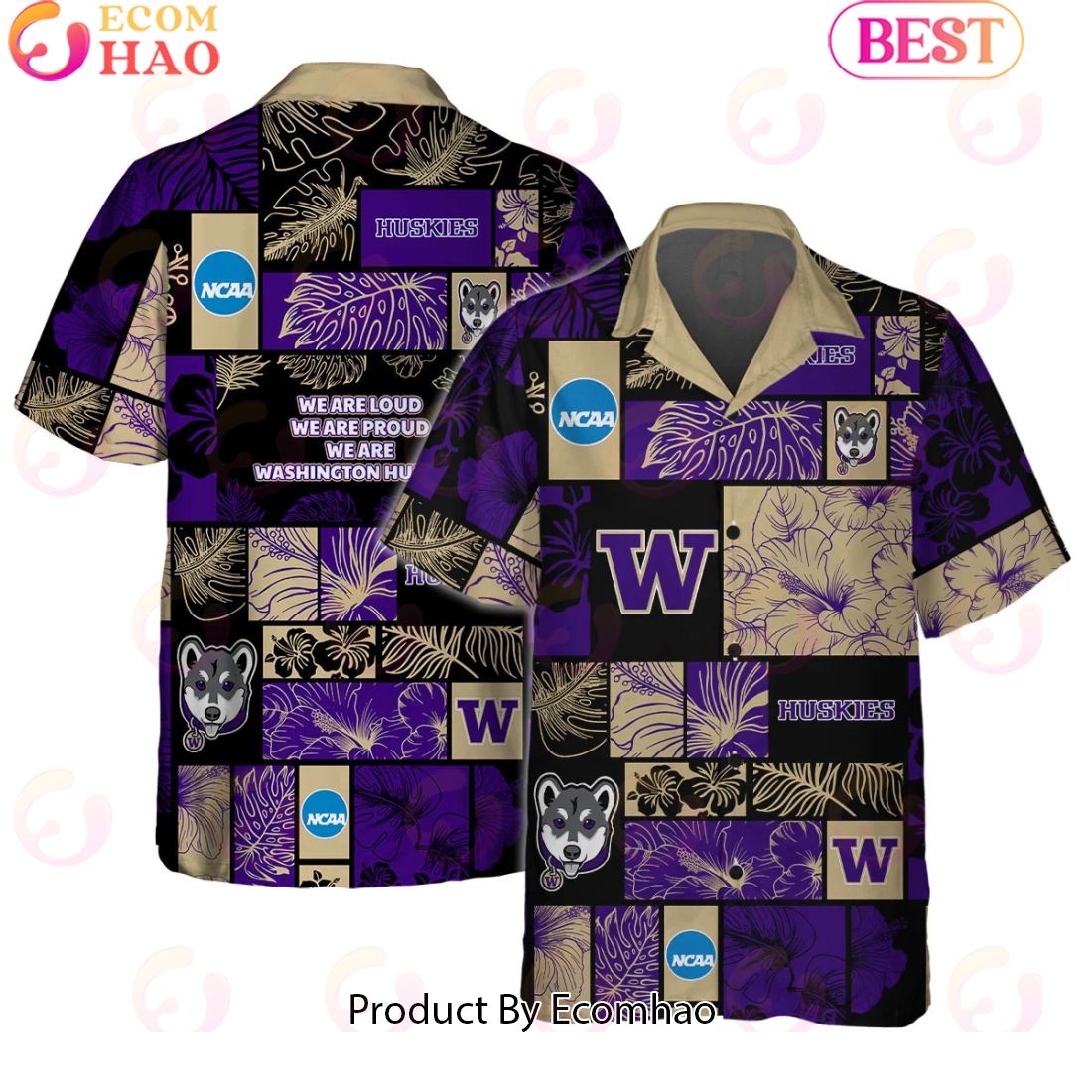 We Are Loud We Are Proud We Are Washington Huskies Hawaiian Shirt And Short