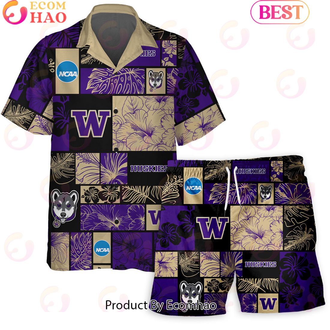 We Are Loud We Are Proud We Are Washington Huskies Hawaiian Shirt And Short