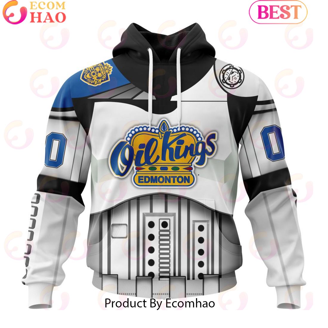 Personalized WHL Edmonton Oil Kings Specialized Stormtrooper Design Kits Version Hoodie