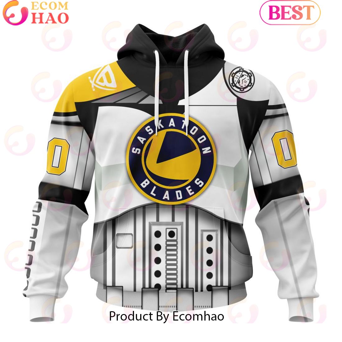 Personalized WHL Saskatoon Blades Specialized Stormtrooper Design Kits Version Hoodie