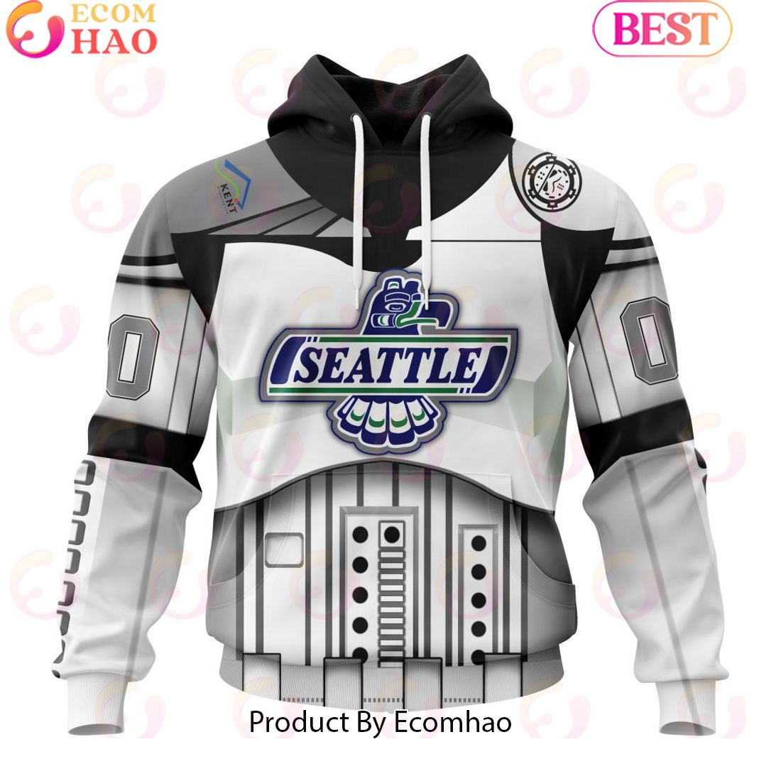 Personalized WHL Seattle Thunderbirds Specialized Stormtrooper Design Kits Version Hoodie