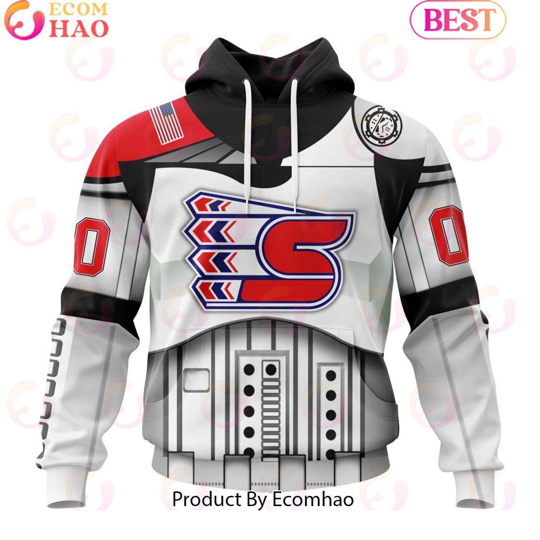 Personalized WHL Spokane Chiefs Specialized Stormtrooper Design Kits Version Hoodie