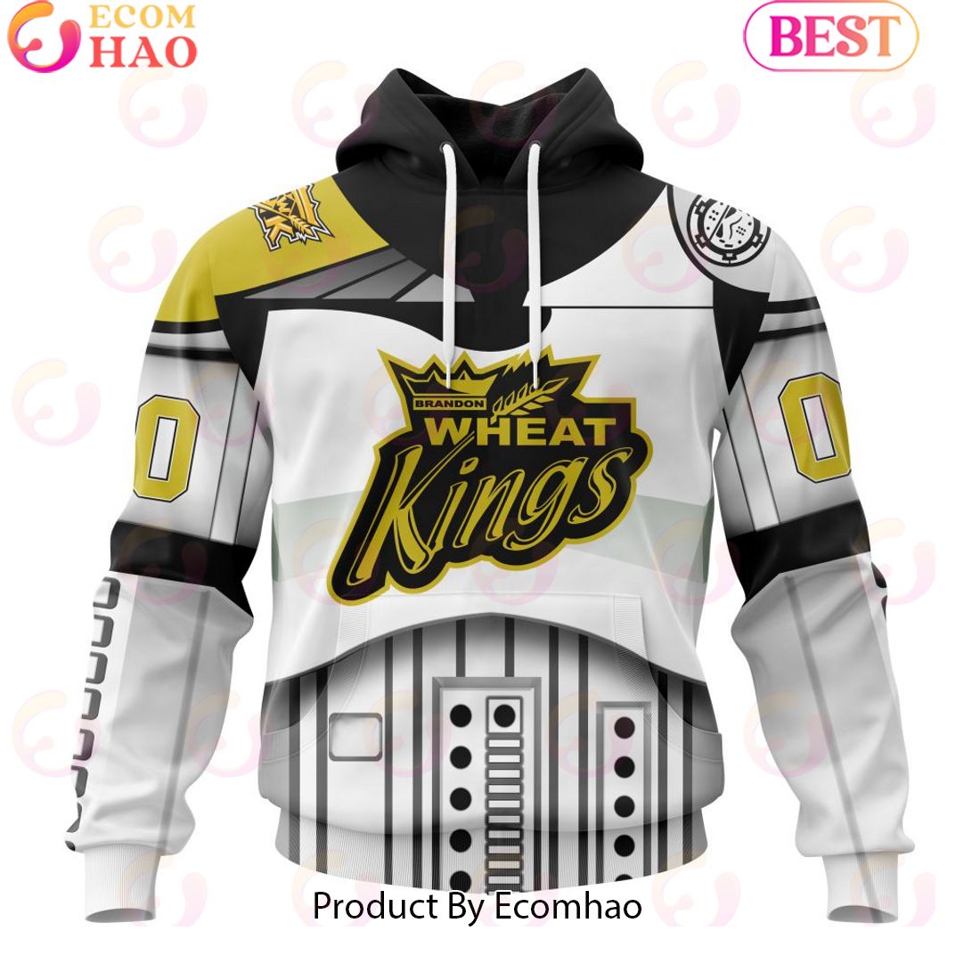 Personalized WHL Brandon Wheat Kings Specialized Stormtrooper Design Kits Version Hoodie