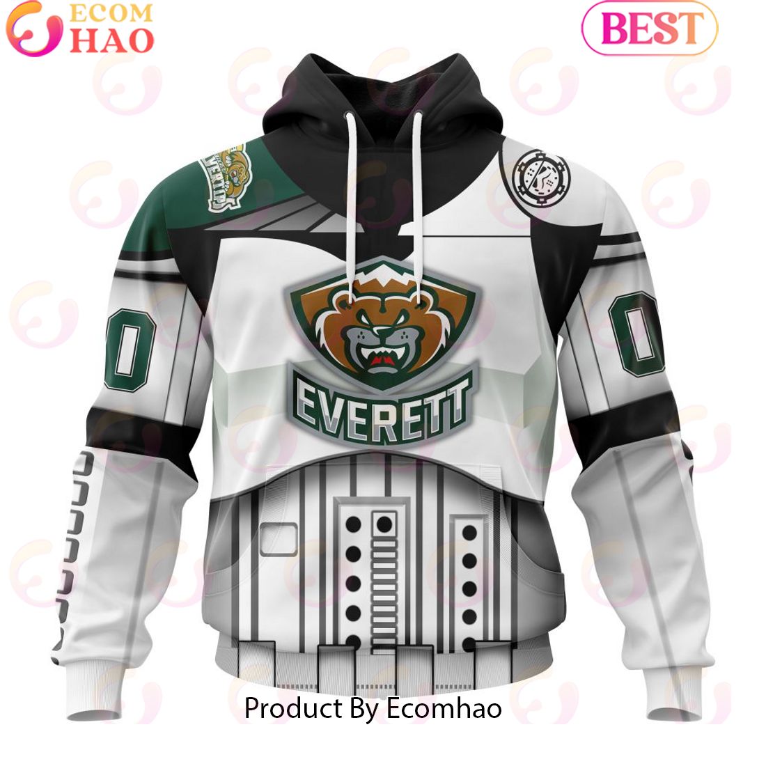 Personalized WHL Everett Silvertips Specialized Stormtrooper Design Kits Version Hoodie