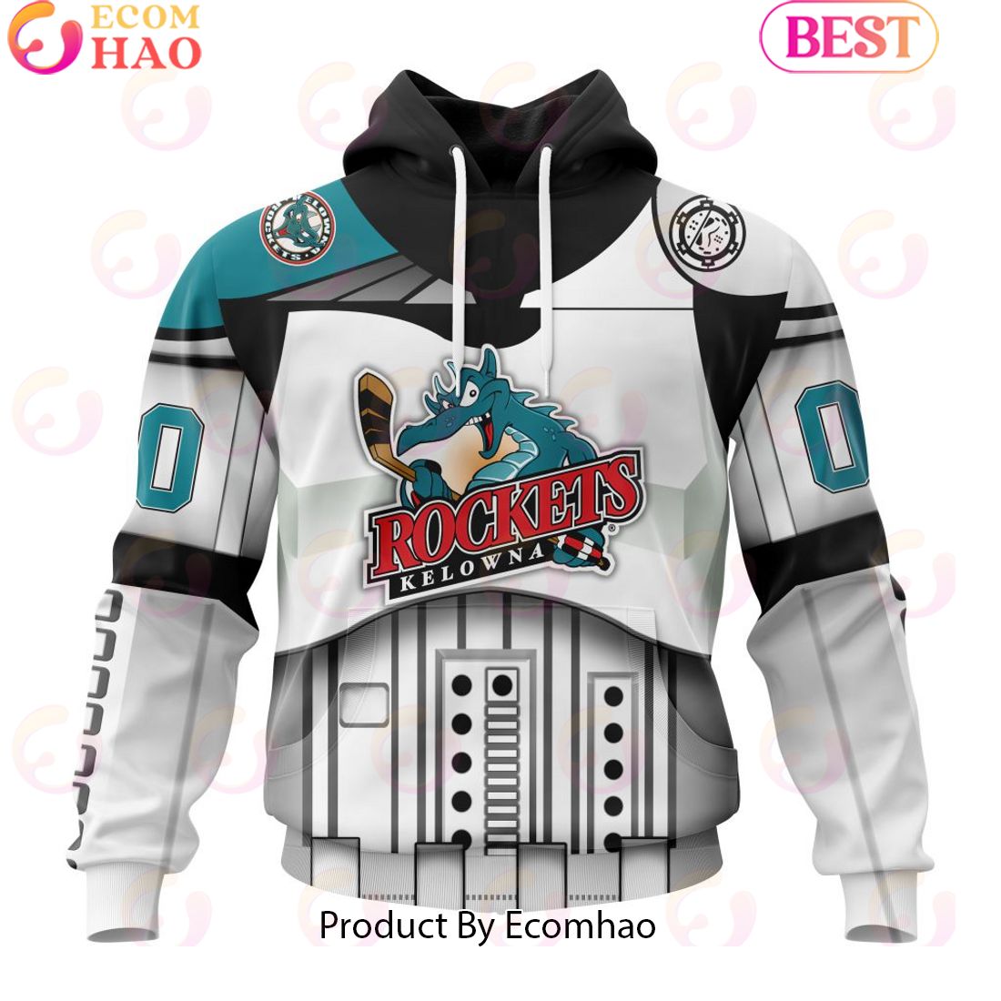 Personalized WHL Kelowna Rockets Specialized Stormtrooper Design Kits Version Hoodie