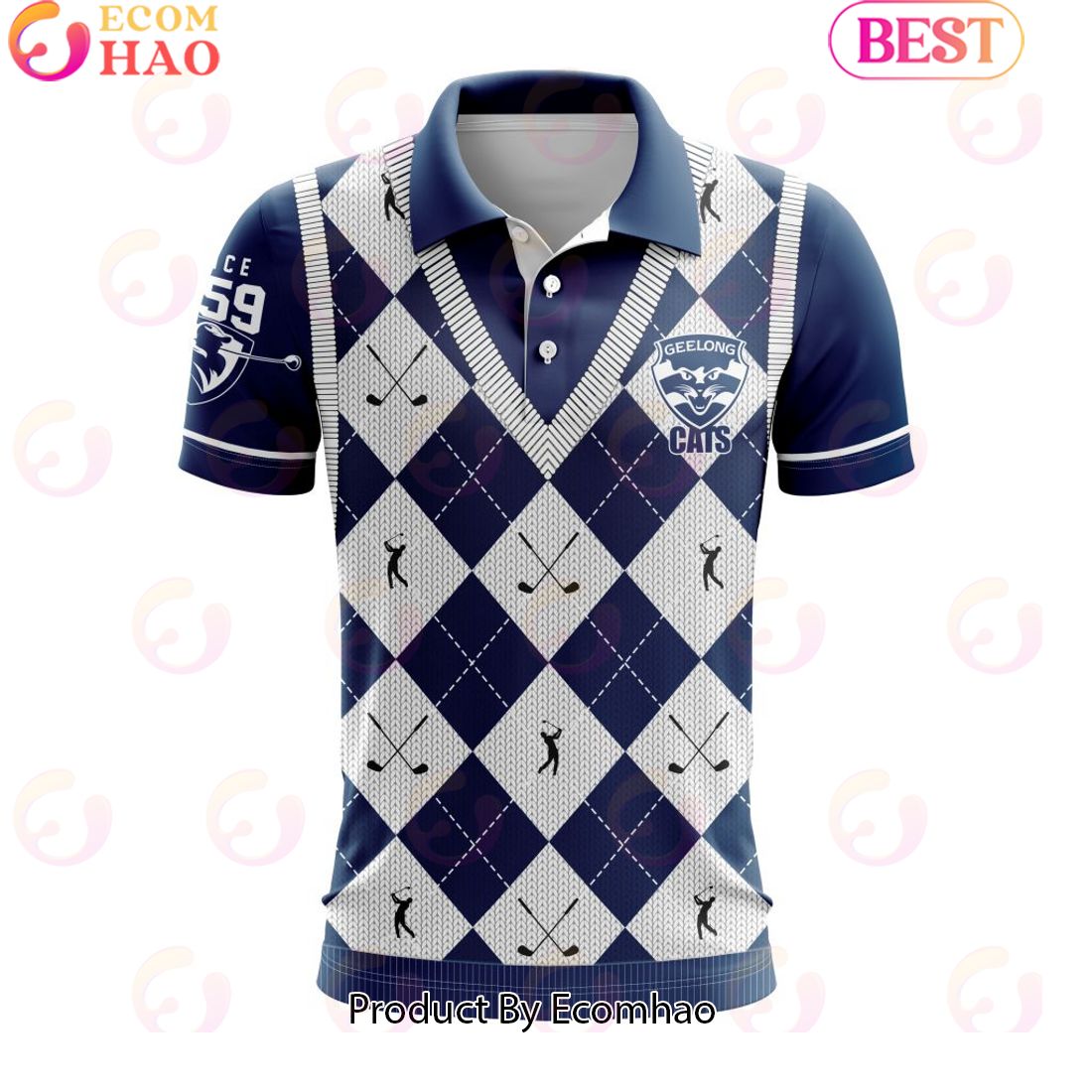 AFL Geelong Cats Special Golf Polo Design