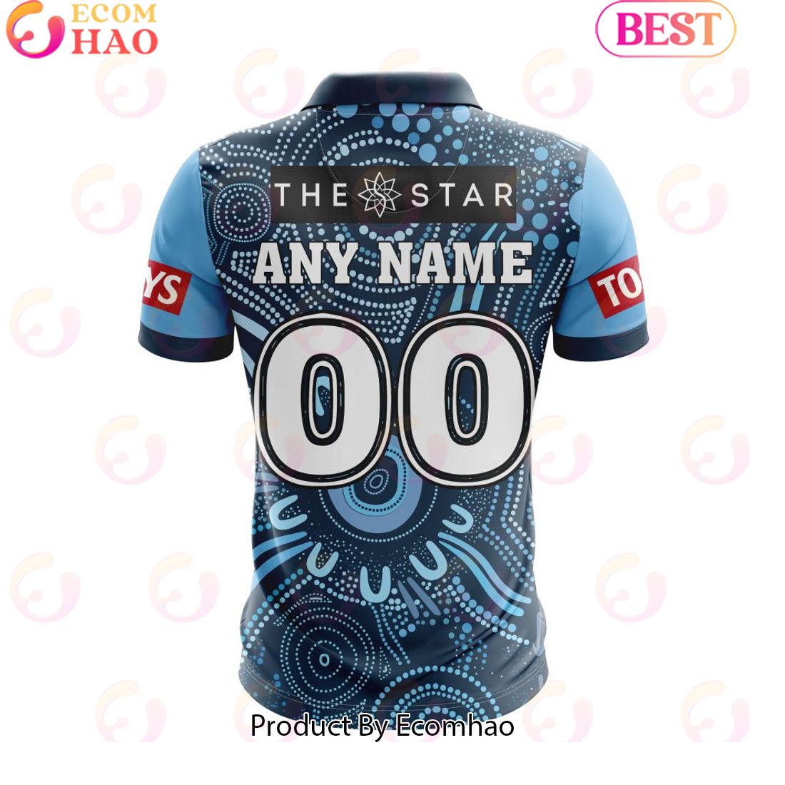 NSW Blues State Of Origin Personalized 2024 Indigenous Polo Shirt