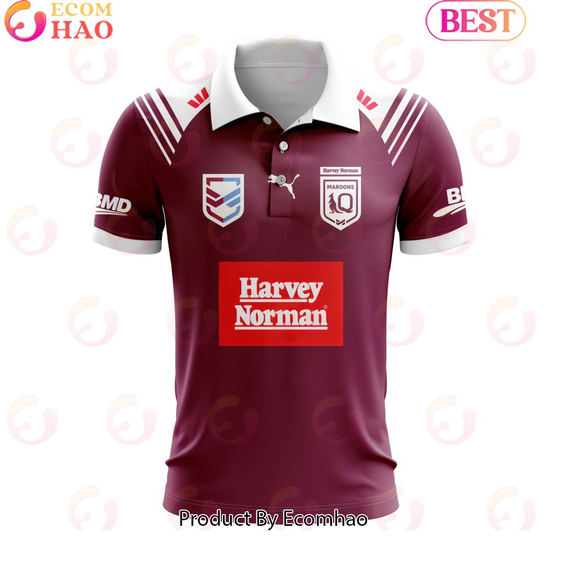 QLD Maroons State Of Origin Personalized 2024 Training Polo Shirt