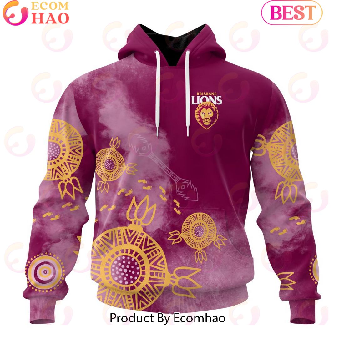 Personalized AFL Brisbane Lions Special Indigenous Training Design Kits 3D Hoodie