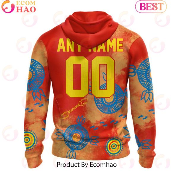 Personalized AFL Gold Coast Suns Special Indigenous Training Design Kits 3D Hoodie