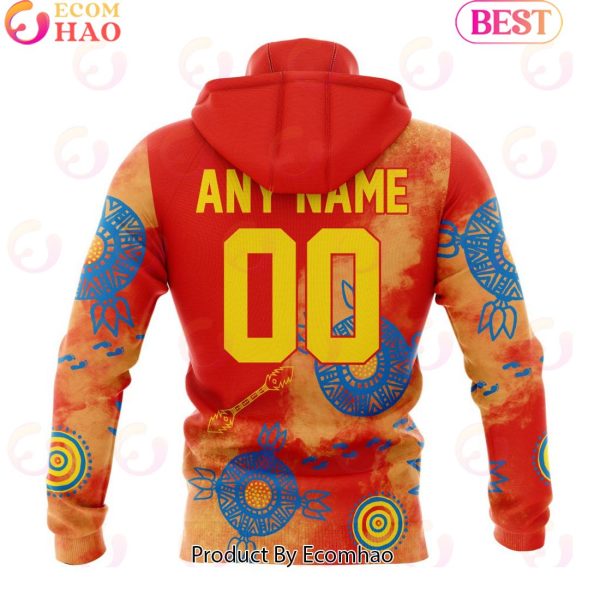 Personalized AFL Gold Coast Suns Special Indigenous Training Design Kits 3D Hoodie