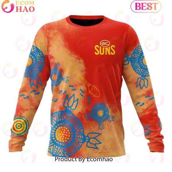 Personalized AFL Gold Coast Suns Special Indigenous Training Design Kits 3D Hoodie