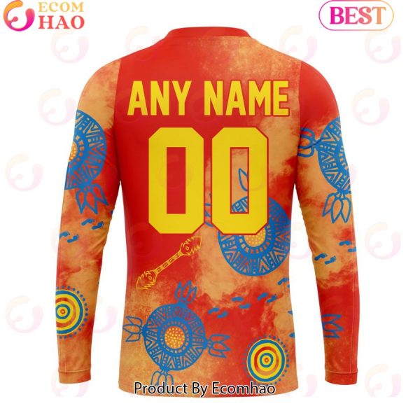 Personalized AFL Gold Coast Suns Special Indigenous Training Design Kits 3D Hoodie