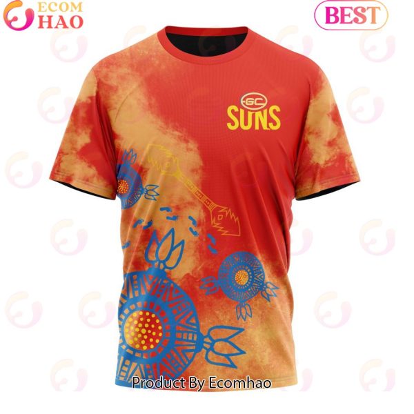 Personalized AFL Gold Coast Suns Special Indigenous Training Design Kits 3D Hoodie