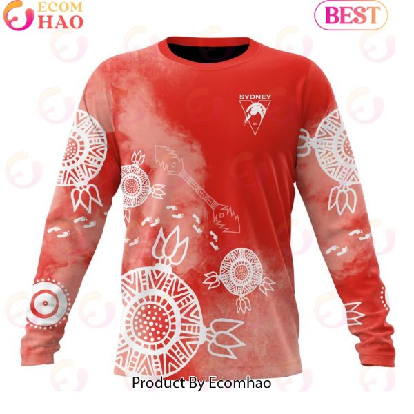 Personalized AFL Sydney Swans Special Indigenous Training Design Kits 3D Hoodie