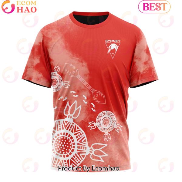 Personalized AFL Sydney Swans Special Indigenous Training Design Kits 3D Hoodie