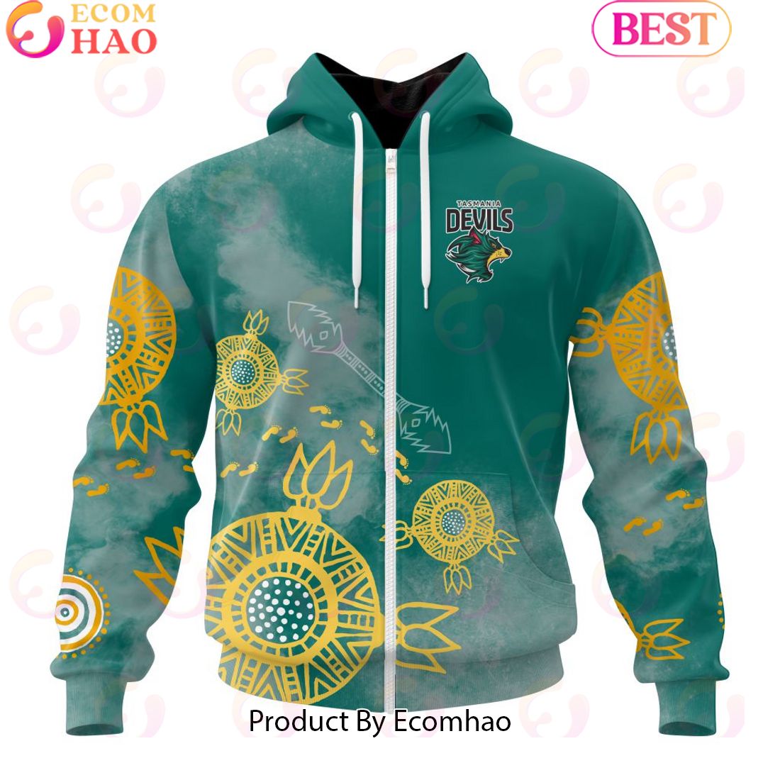 Personalized AFL Tasmania Football Club Special Indigenous Training Design Kits 3D Hoodie