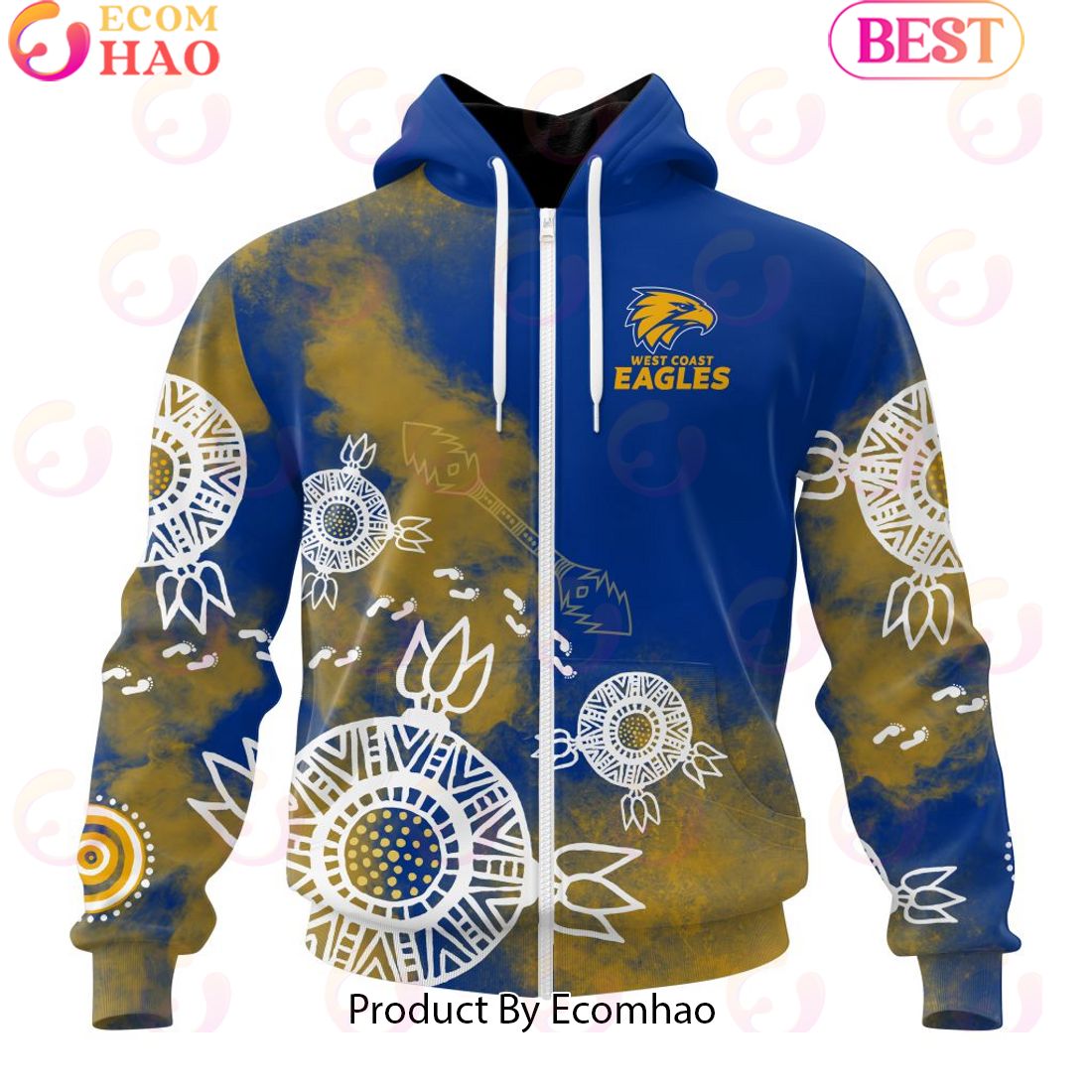 Personalized AFL West Coast Eagles Special Indigenous Training Design Kits 3D Hoodie