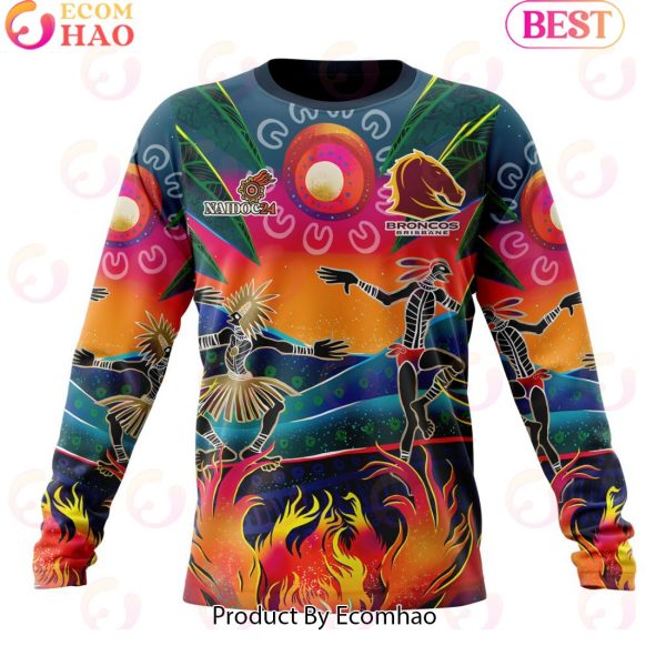 Personalized NRL Brisbane Broncos Special NAIDOC Week 2024 Keep The Fire Burning Design 3D Hoodie