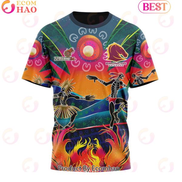 Personalized NRL Brisbane Broncos Special NAIDOC Week 2024 Keep The Fire Burning Design 3D Hoodie
