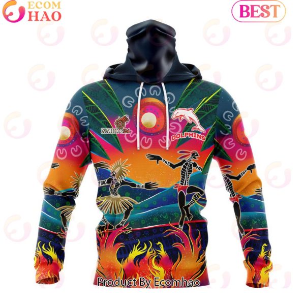 Personalized NRL Dolphins Special NAIDOC Week 2024 Keep The Fire Burning Design 3D Hoodie