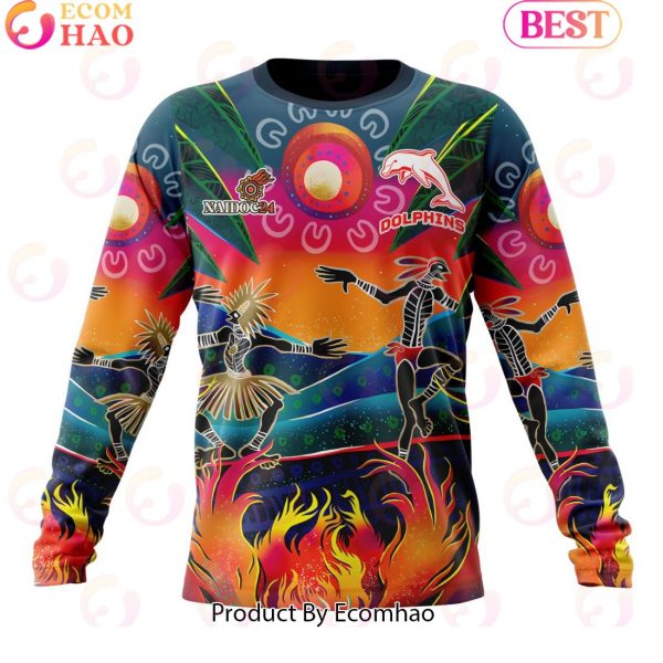 Personalized NRL Dolphins Special NAIDOC Week 2024 Keep The Fire Burning Design 3D Hoodie