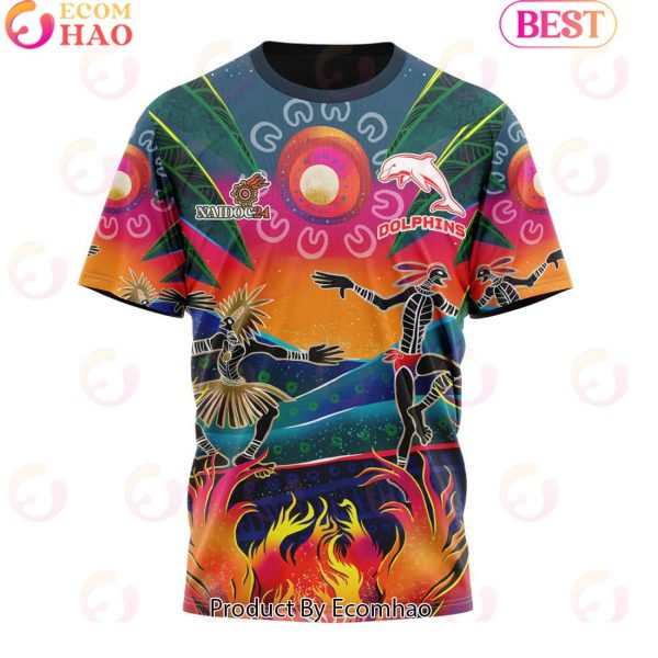 Personalized NRL Dolphins Special NAIDOC Week 2024 Keep The Fire Burning Design 3D Hoodie
