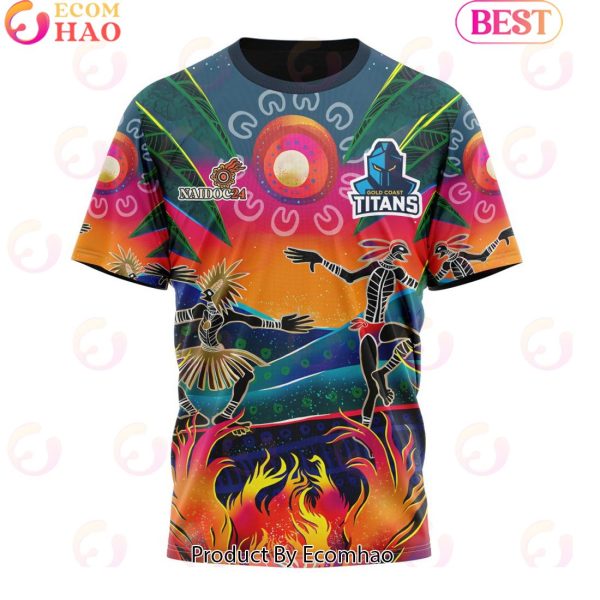 Personalized NRL Gold Coast Titans Special NAIDOC Week 2024 Keep The Fire Burning Design 3D Hoodie