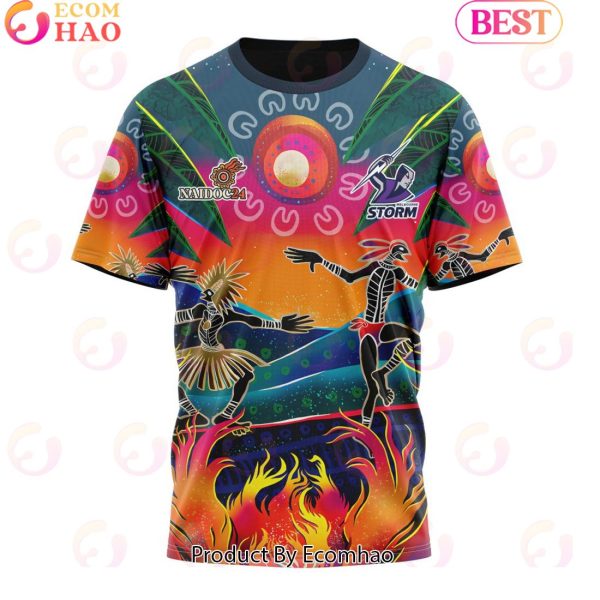 Personalized NRL Melbourne Storm Special NAIDOC Week 2024 Keep The Fire Burning Design 3D Hoodie