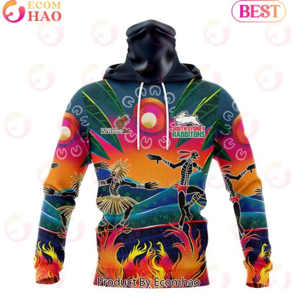 Personalized NRL South Sydney Rabbitohs Special NAIDOC Week 2024 Keep The Fire Burning Design 3D Hoodie